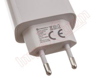 Cargador de red Forcell con PD y carga rápida 4.0 para dispositivos con conector de carga USB tipo C - 25W / 3A
